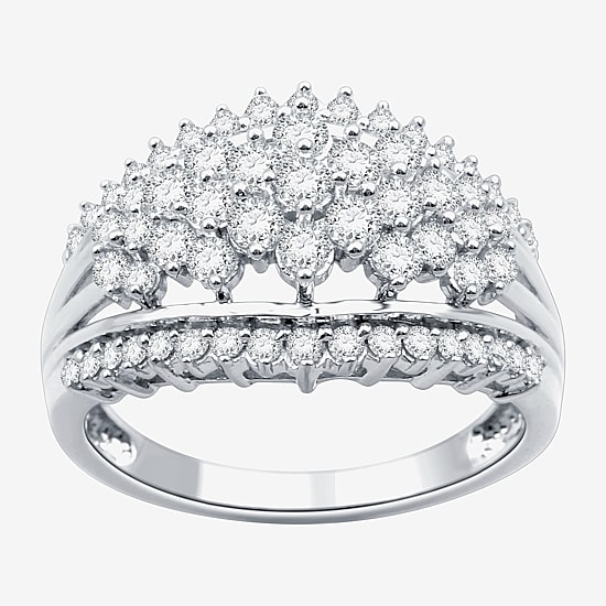 1 CT.T.W. Natural Diamond 14K White Gold Ring