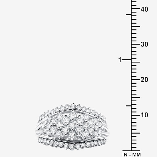 1 CT.T.W. Natural Diamond 14K White Gold Ring