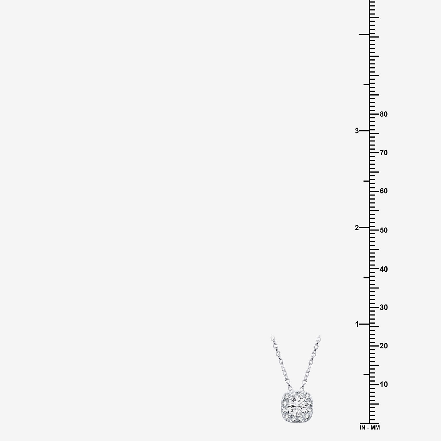 (F / Si1-Si2) Womens 1/2 CT. T.W. Lab Grown White Diamond Sterling Silver Cushion 18 Inch Pendant Necklace