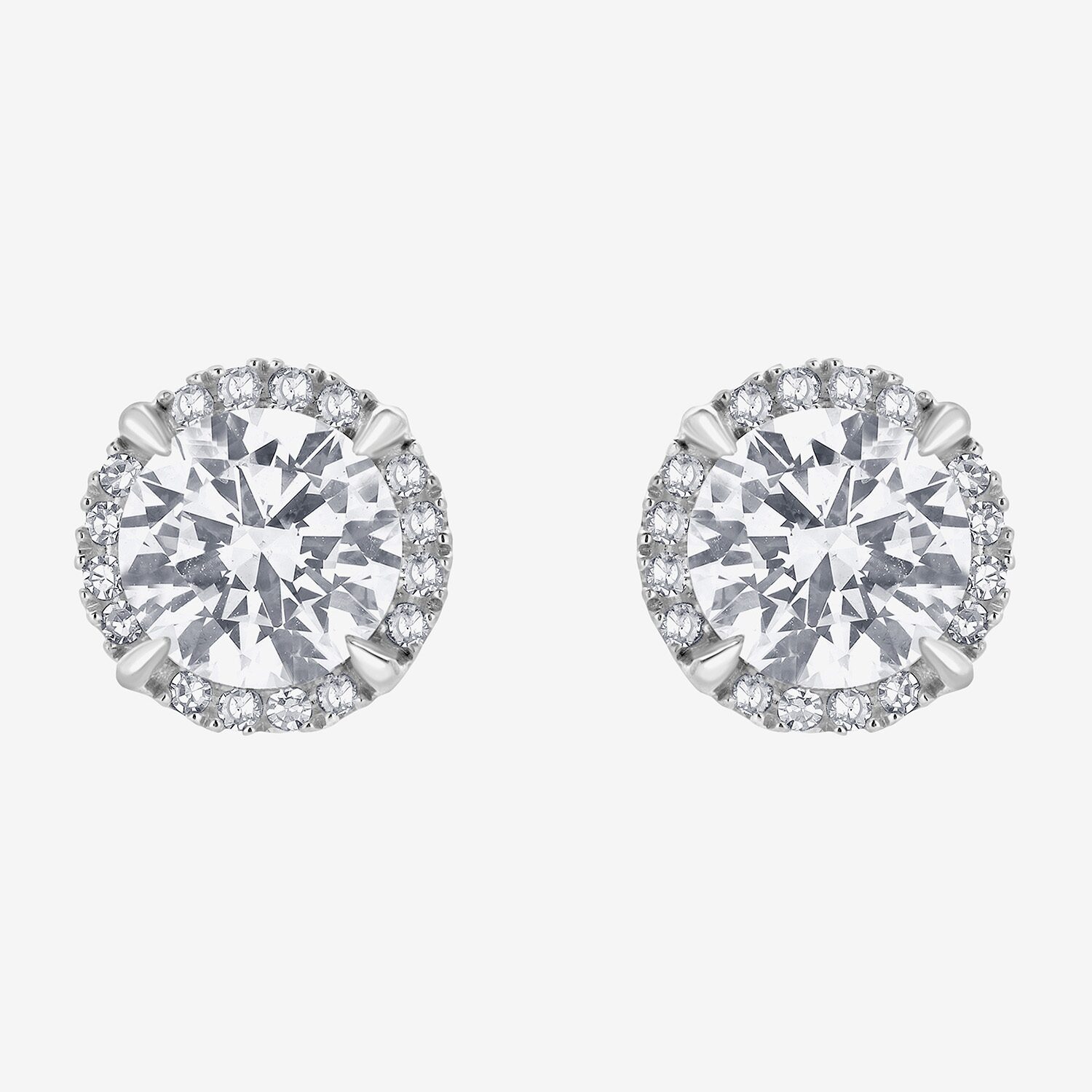 (G/Si1-Si2) 2 CT. T.W. Lab Grown White Diamond Sterling Silver 7.5mm Round Stud Earrings