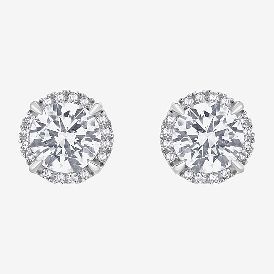 (G/Si1-Si2) 2 CT. T.W. Lab Grown White Diamond Sterling Silver 7.5mm Round Stud Earrings