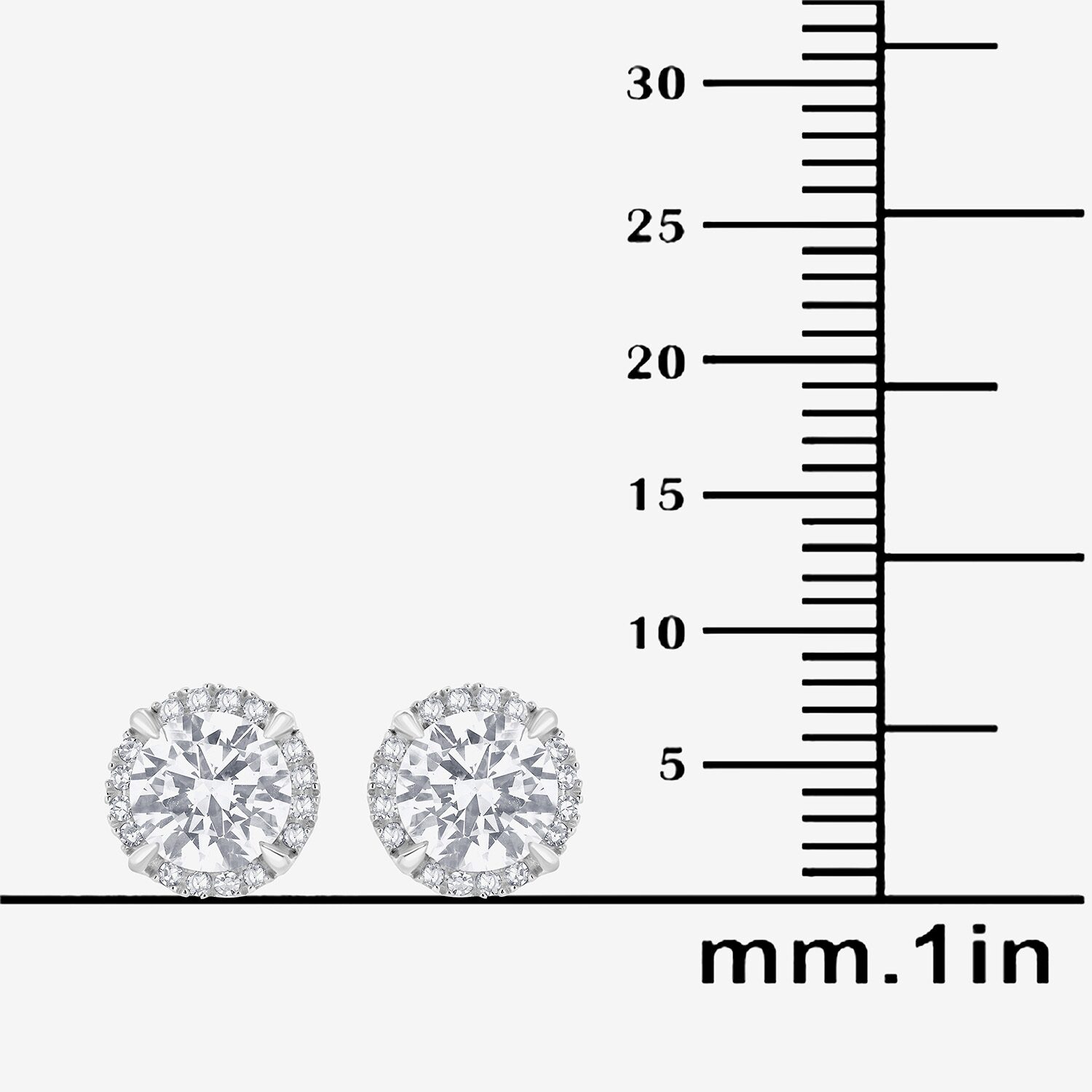 (G/Si1-Si2) 2 CT. T.W. Lab Grown White Diamond Sterling Silver 7.5mm Round Stud Earrings