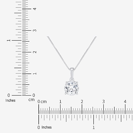 (H-I/Si2) Womens 3/4 CT. T.W. Lab Grown White Diamond Sterling Silver Round 18 Inch Pendant Necklace