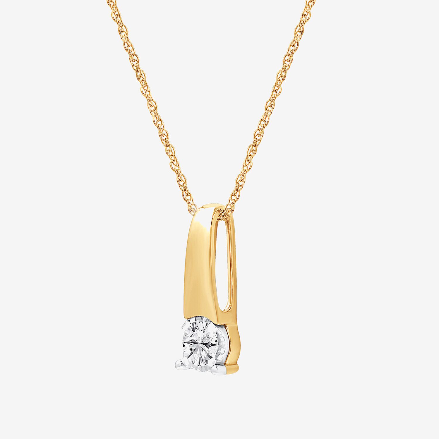 (F / Si1-Si2) Womens 1/4 CT. T.W. Lab Grown White Diamond 14K Gold Over Silver Bar 18 Inch Pendant Necklace