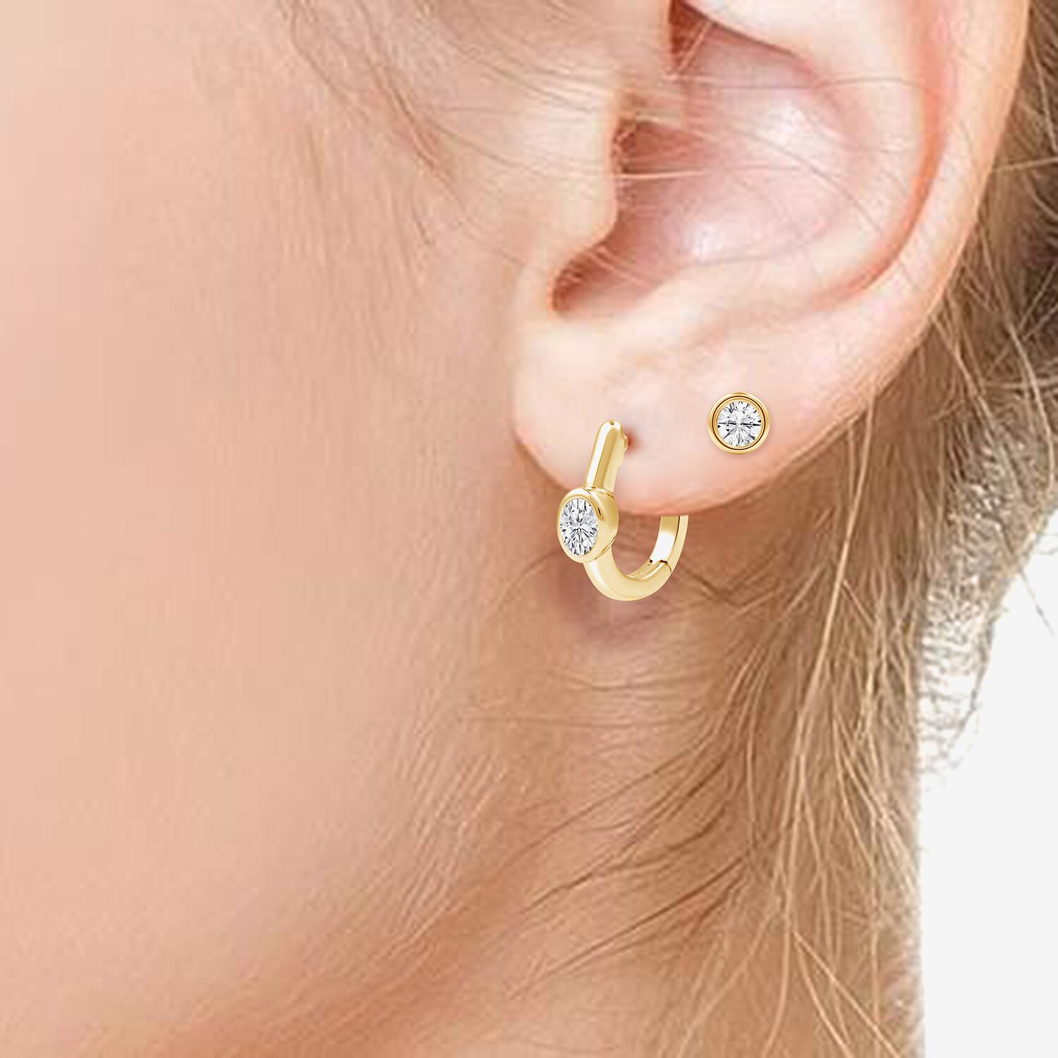 (F / Si1-Si2) Womens 5/8 CT. T.W. Lab Grown White Diamond 14K Gold Over Silver 2-pc. Earring Set