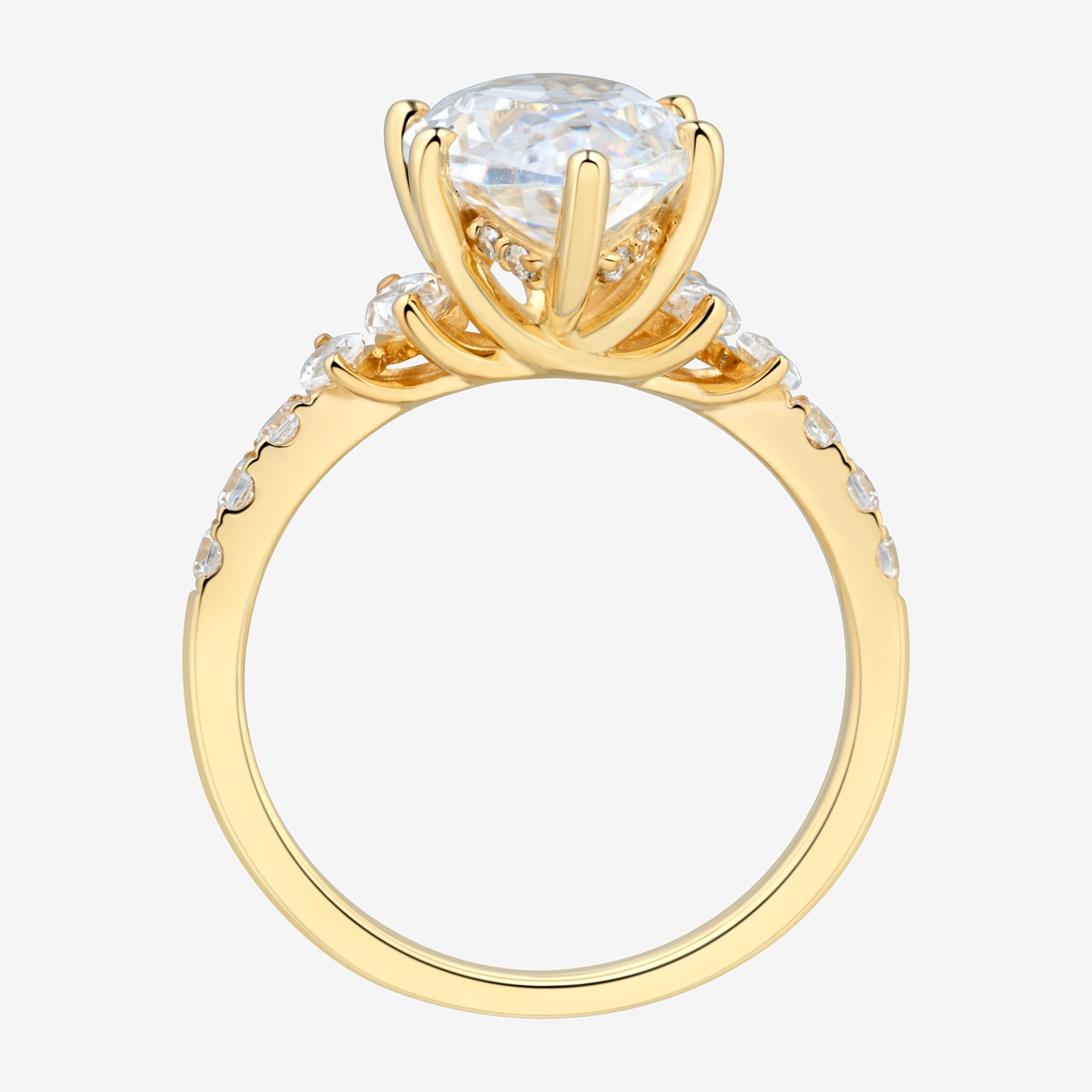 Signature By Modern Bride (H-I / Si2) Womens 4 3/4 CT. T.W. Lab Grown White Diamond 10K Gold Marquise Side Stone Engagement Ring