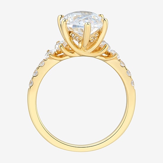Signature By Modern Bride (H-I / Si2) Womens 4 3/4 CT. T.W. Lab Grown White Diamond 10K Gold Marquise Side Stone Engagement Ring