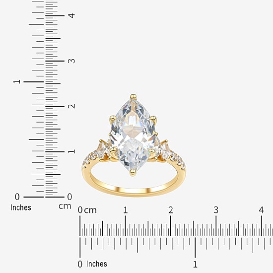 Signature By Modern Bride (H-I / Si2) Womens 4 3/4 CT. T.W. Lab Grown White Diamond 10K Gold Marquise Side Stone Engagement Ring