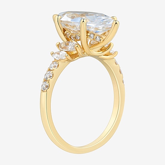 Signature By Modern Bride (H-I / Si2) Womens 4 3/4 CT. T.W. Lab Grown White Diamond 10K Gold Marquise Side Stone Engagement Ring