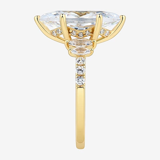 Signature By Modern Bride (H-I / Si2) Womens 4 3/4 CT. T.W. Lab Grown White Diamond 10K Gold Marquise Side Stone Engagement Ring