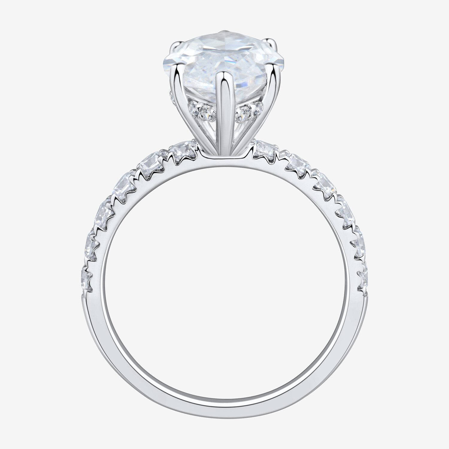 (H-I / Si2) Womens 4 3/4 CT. T.W. Lab Grown White Diamond 10K Gold Marquise Side Stone Engagement Ring
