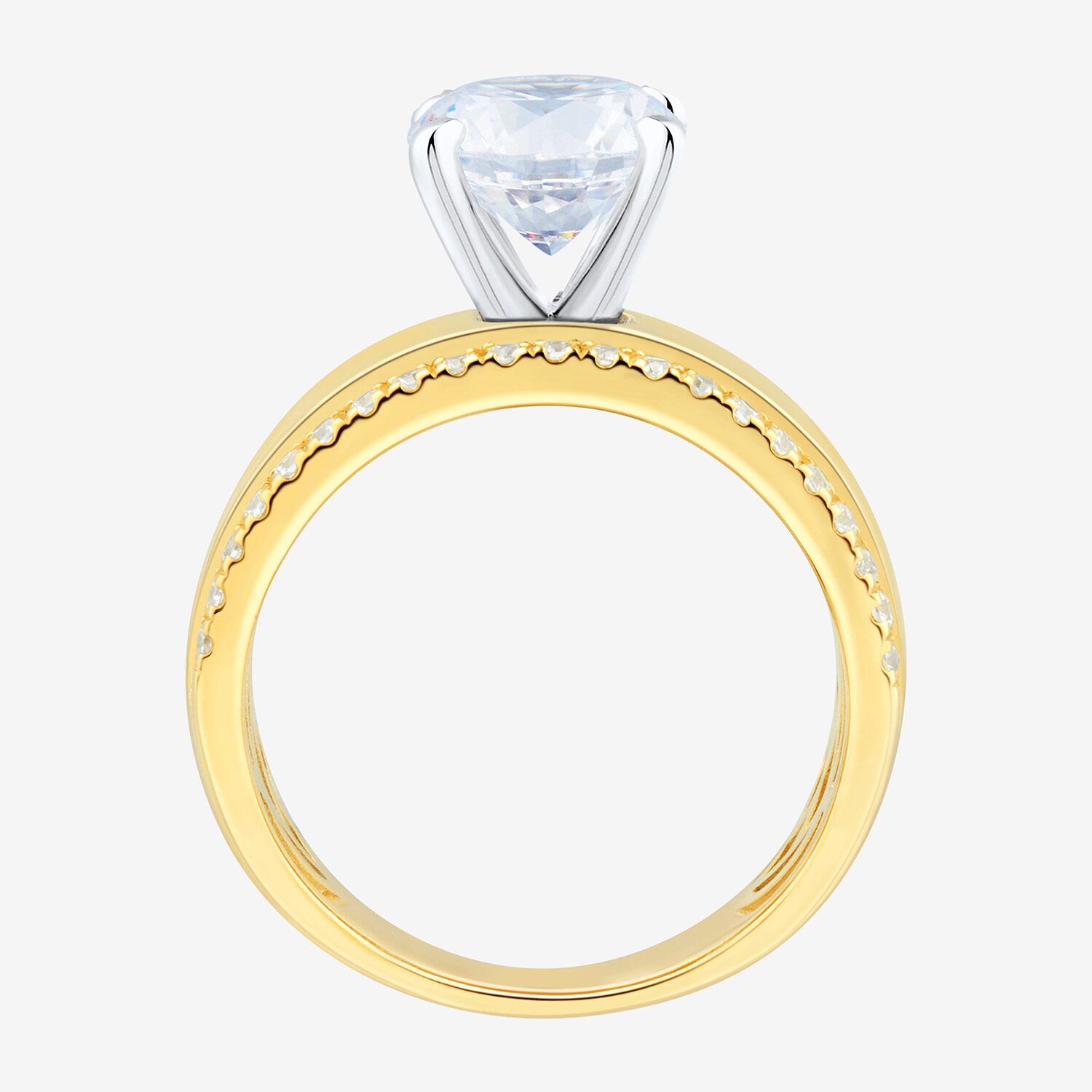 Diamond Addiction (H-I / Si2) Womens 2 1/3 CT. T.W. Lab Grown White Diamond 10K Gold Round Engagement Ring