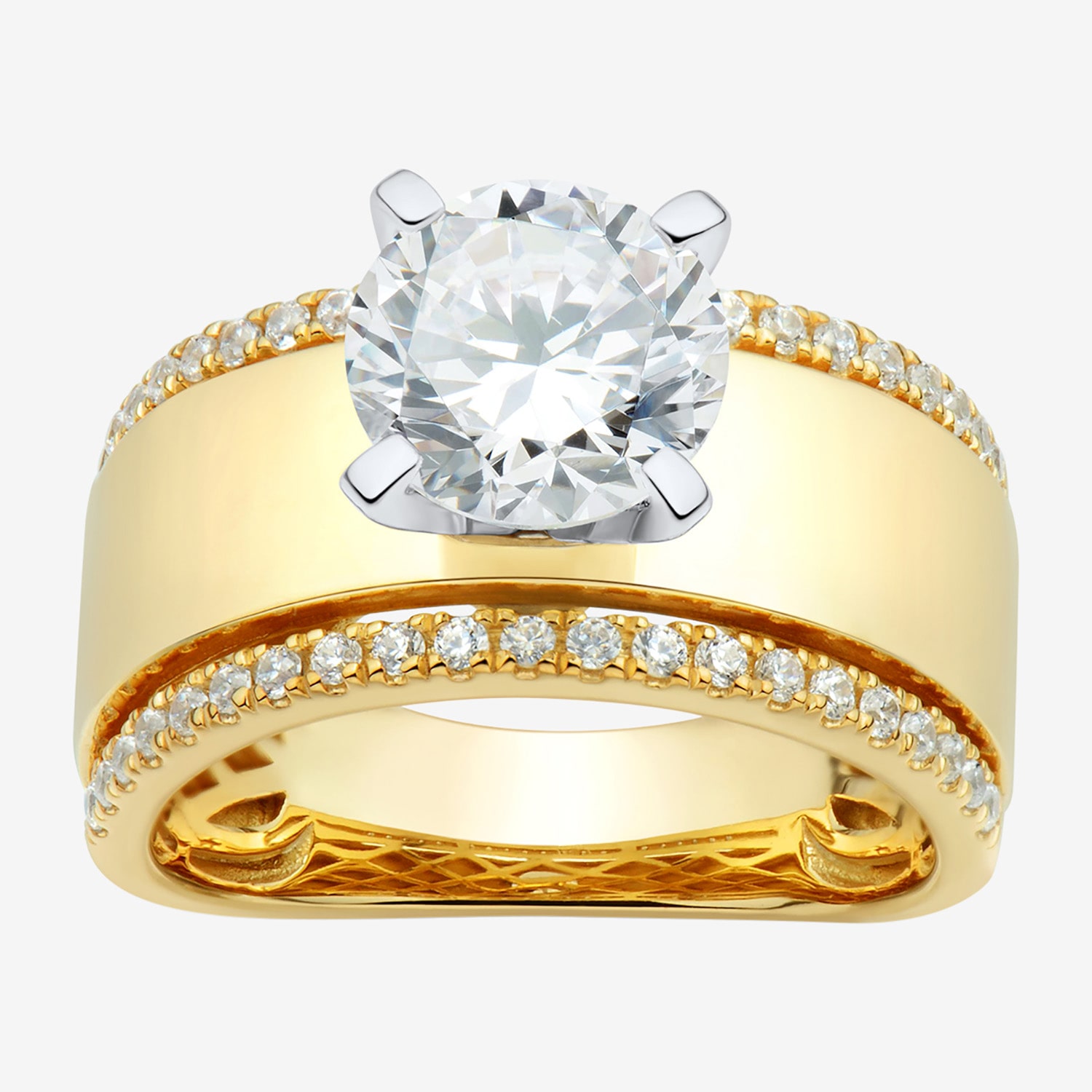 Diamond Addiction (H-I / Si2) Womens 2 1/3 CT. T.W. Lab Grown White Diamond 10K Gold Round Engagement Ring