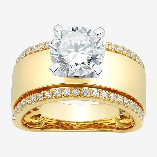 Bridal Addiction (H-I / Si2) Womens 2 1/3 CT. T.W. Lab Grown White Diamond 10K Gold Round Engagement Ring