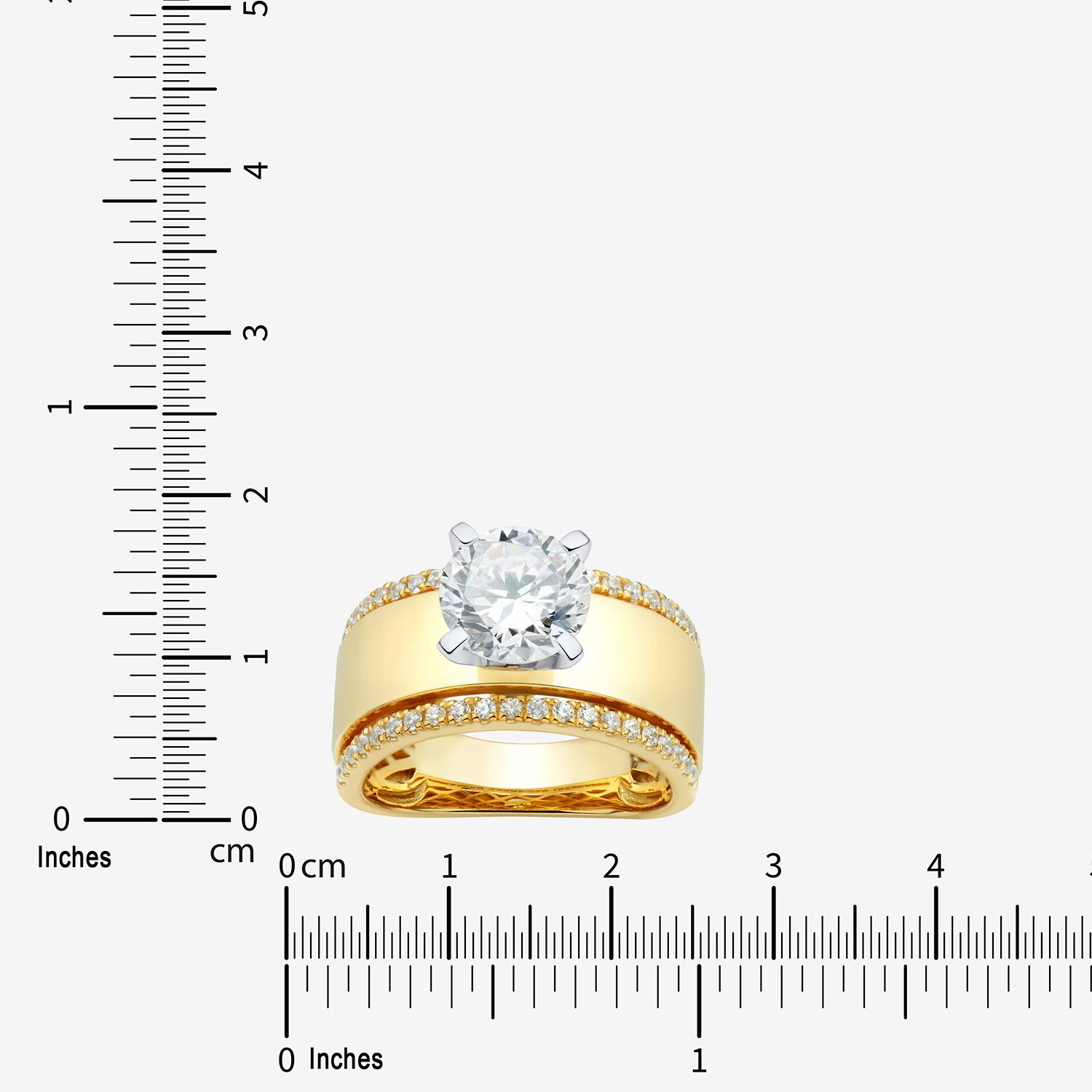 Diamond Addiction (H-I / Si2) Womens 2 1/3 CT. T.W. Lab Grown White Diamond 10K Gold Round Engagement Ring