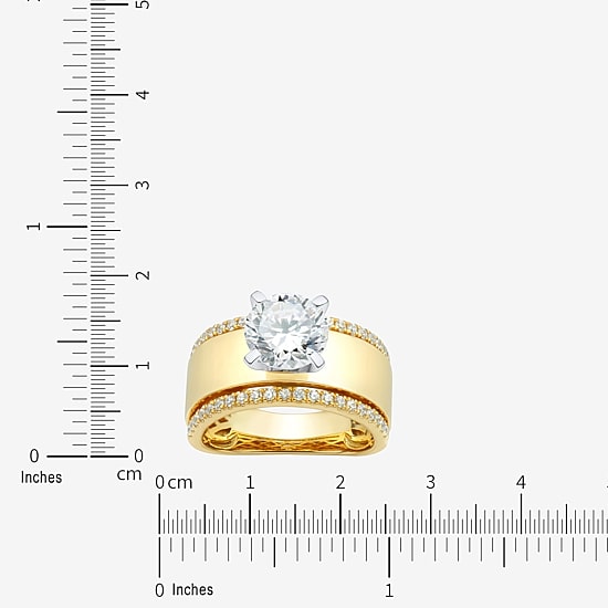 Bridal Addiction (H-I / Si2) Womens 2 1/3 CT. T.W. Lab Grown White Diamond 10K Gold Round Engagement Ring