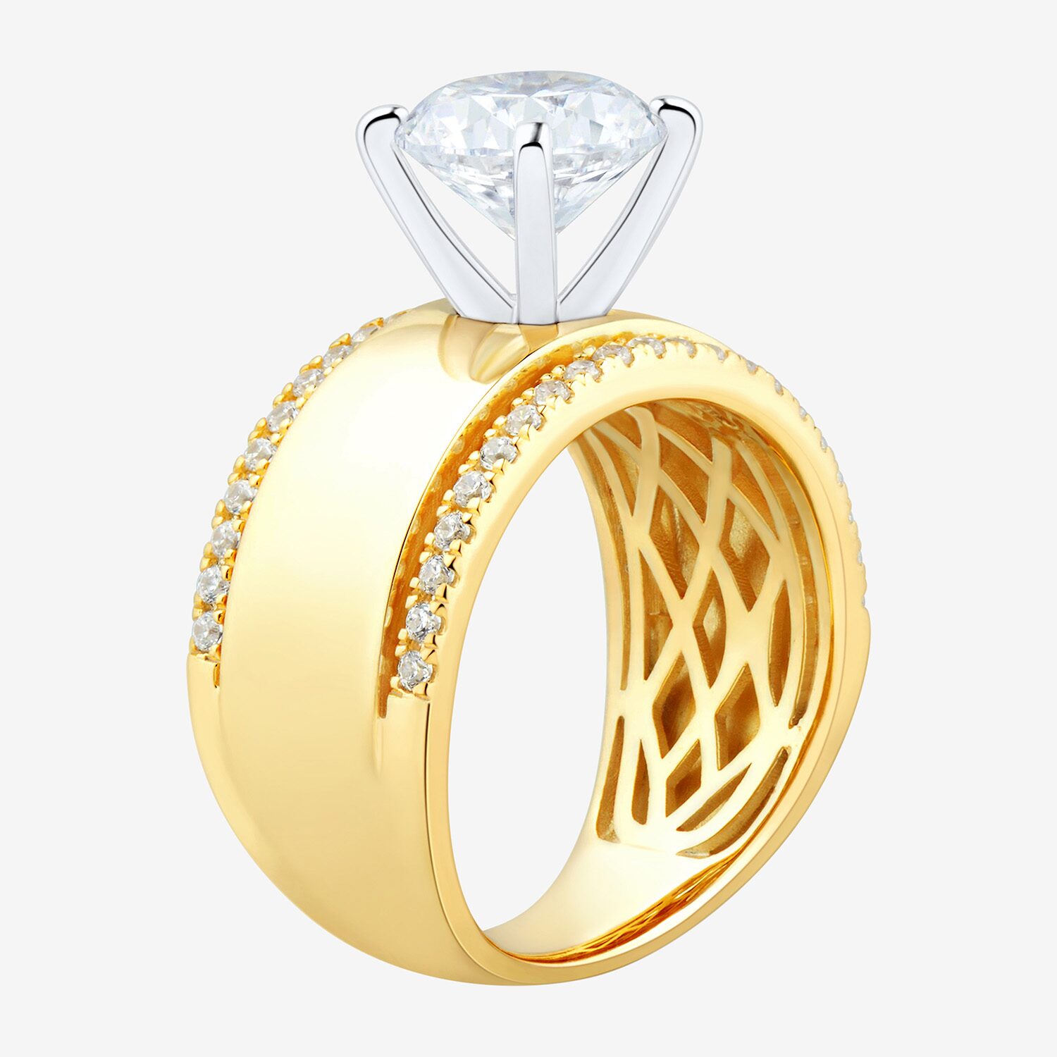 Diamond Addiction (H-I / Si2) Womens 2 1/3 CT. T.W. Lab Grown White Diamond 10K Gold Round Engagement Ring