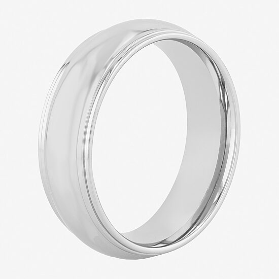 Mens 7.5MM Stainless Steel Wedding Band