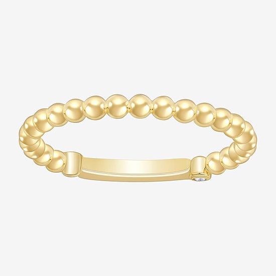 (H-I / Si1-Si2) Womens 2MM Diamond Accent Lab Grown White Diamond Accent 10K Gold Wedding Band