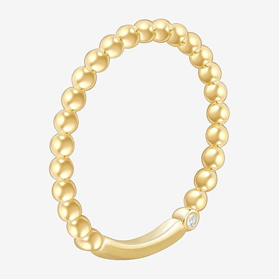 (H-I / Si1-Si2) Womens 2MM Diamond Accent Lab Grown White Diamond Accent 10K Gold Wedding Band
