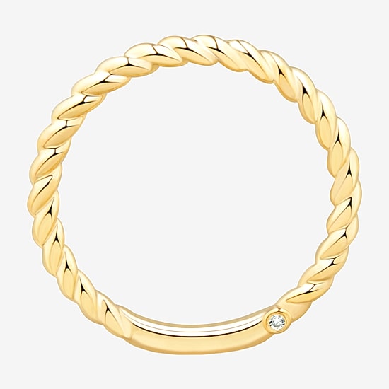 (H-I / Si1-Si2) Womens 2MM Diamond Accent Lab Grown White Diamond Accent 10K Gold Wedding Band