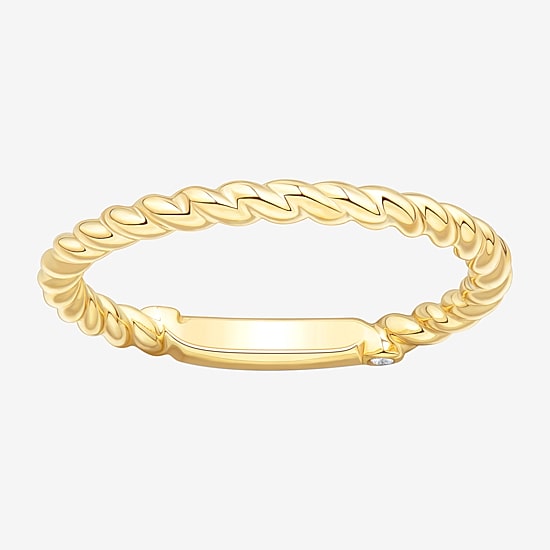 (H-I / Si1-Si2) Womens 2MM Diamond Accent Lab Grown White Diamond Accent 10K Gold Wedding Band