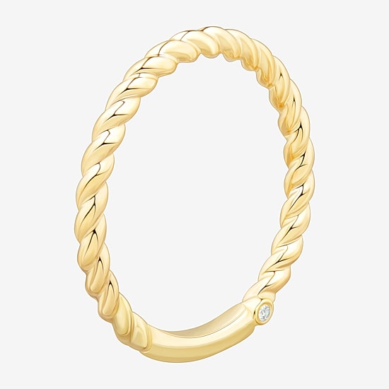 (H-I / Si1-Si2) Womens 2MM Diamond Accent Lab Grown White Diamond Accent 10K Gold Wedding Band