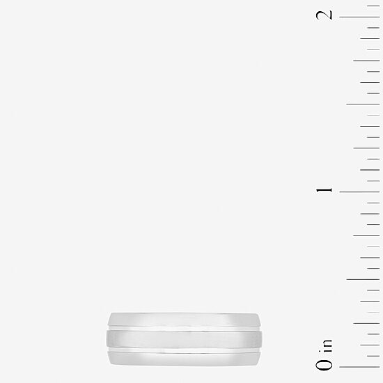Mens 8MM Stainless Steel Wedding Band