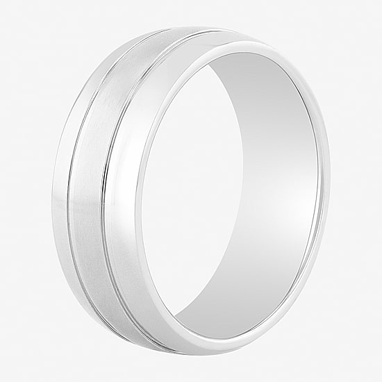 Mens 8MM Stainless Steel Wedding Band