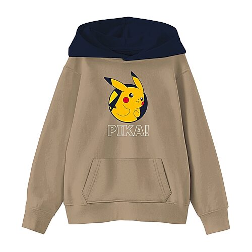 Mad Engine Pikachu Little & Big Kid Boys Long Sleeve Pokemon Fleece Hoodie In Beige