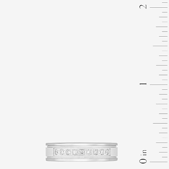 (H / Si2-I1) Mens 6MM 1/5 CT. Lab Grown White Diamond Tungsten Wedding Band