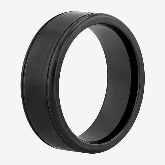 Mens 8MM Stainless Steel Wedding Band