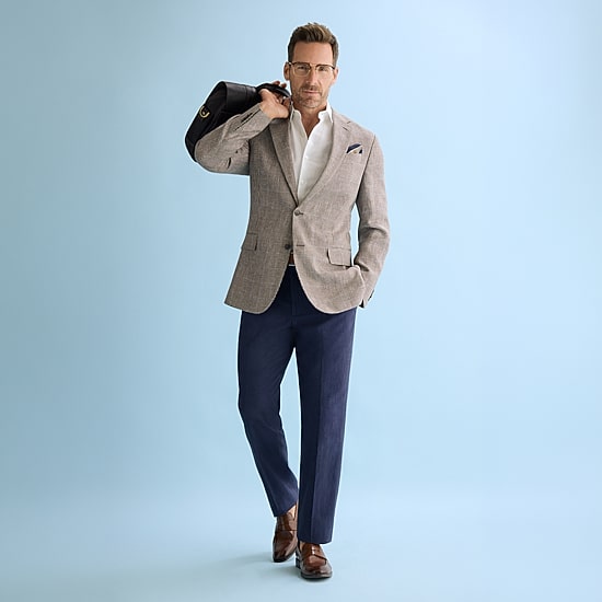 Stafford Mens Classic Fit Linen Sport Coat