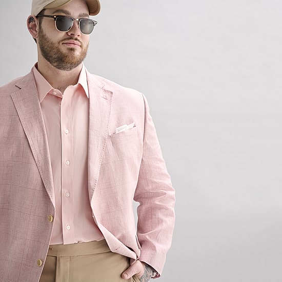 Stafford Mens Big and Tall Plaid Regular Fit Linen Sport Coat