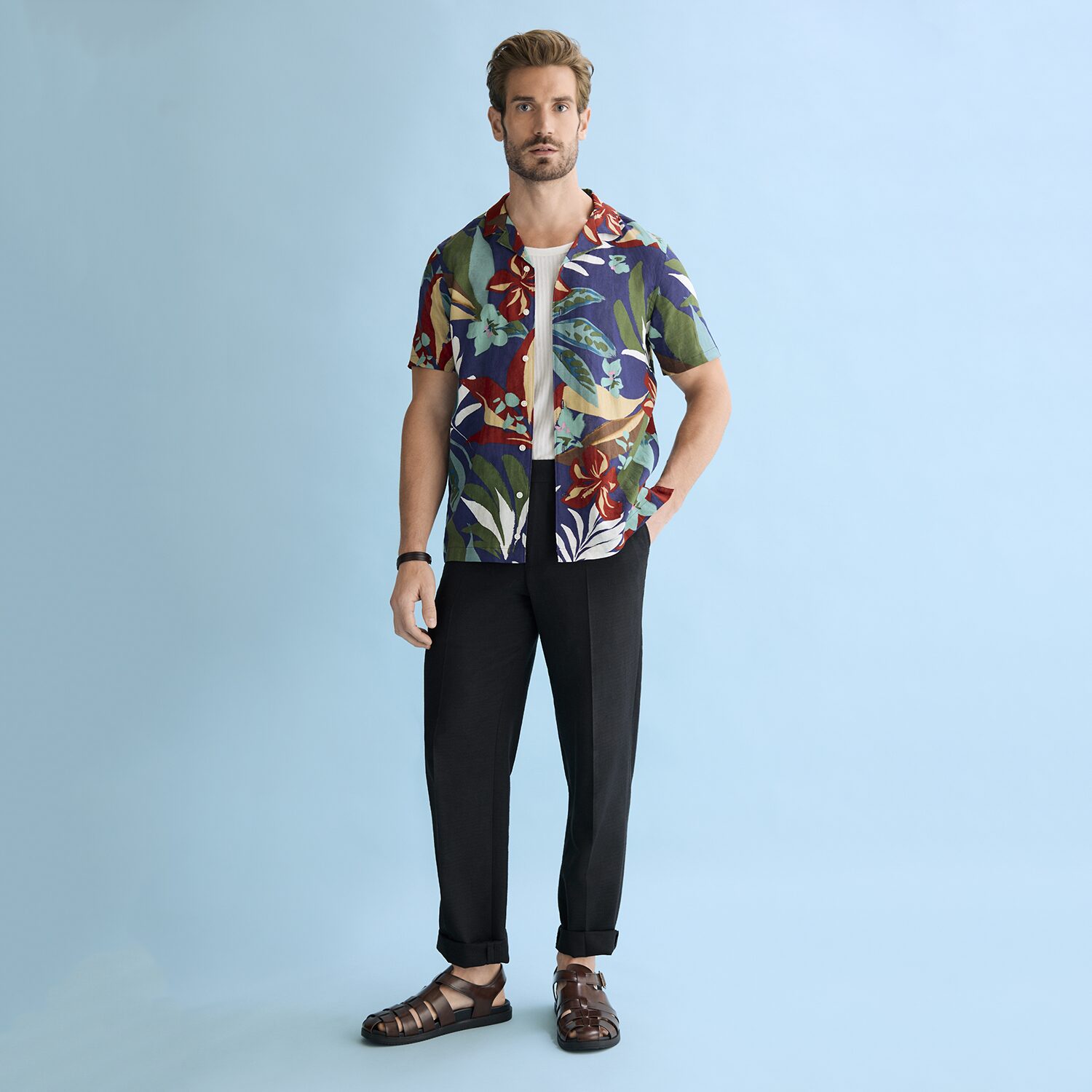 J. Ferrar Textured Mens Straight Fit Flat Front Pant