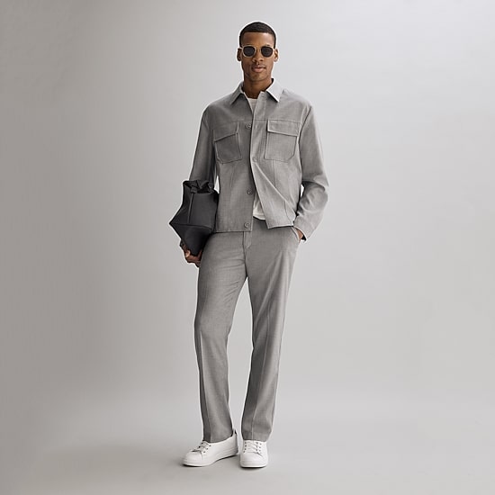 J. Ferrar Heather Twill Mens Straight Fit Flat Front Pant