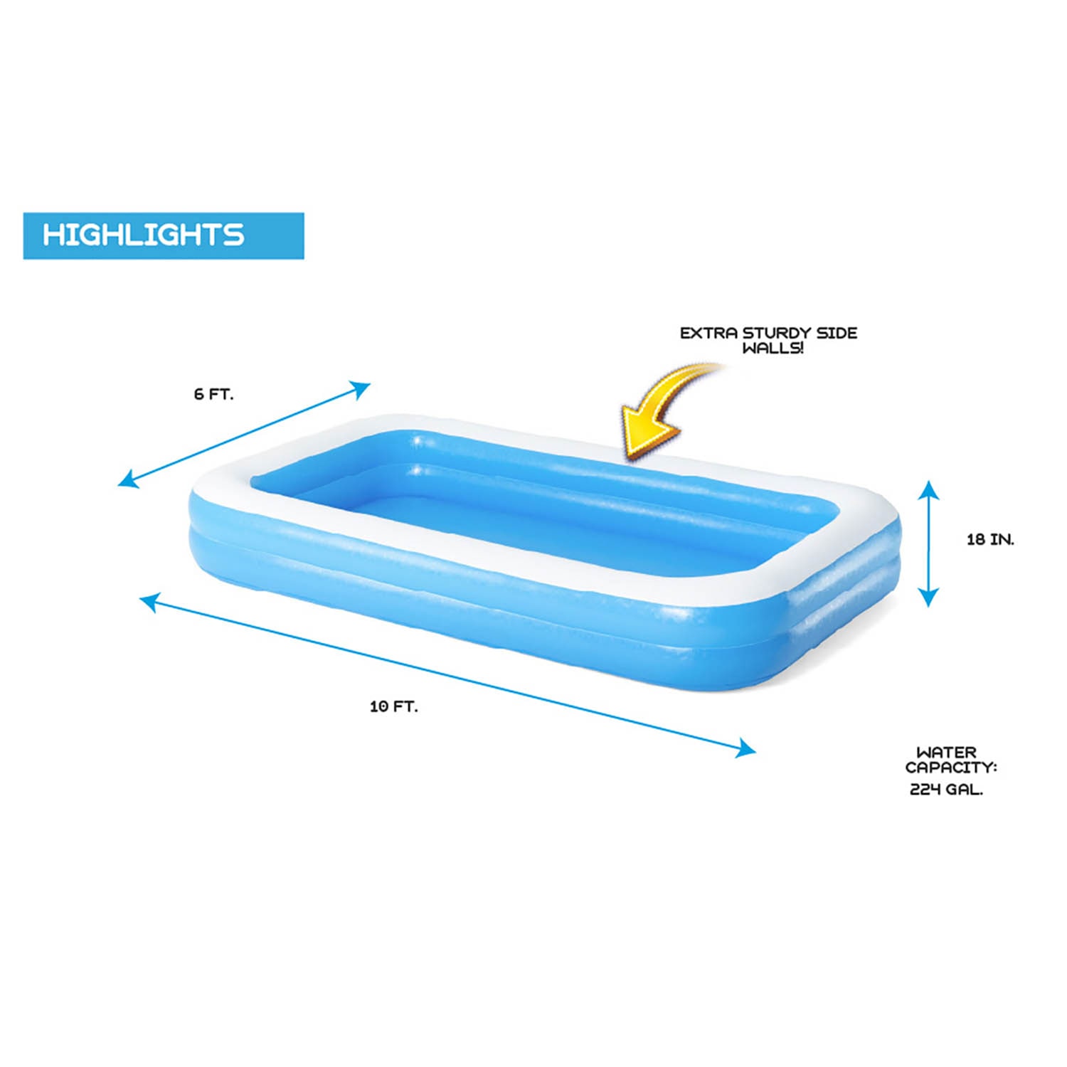 Bestway Rectangular Family Kiddie Pool
