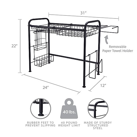Gourmet Basics by Mikasa Over Sink Wall Organizer