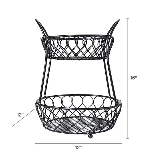 Gourmet Basics by Mikasa Loop And Latice 2 Tier Basket Rectangular Basket