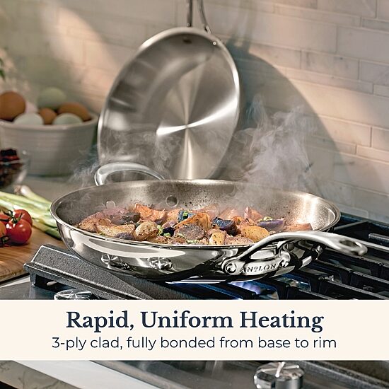 Anolon Everlast Tri-Ply Clad 2-pc. Stainless Steel Frying Pan