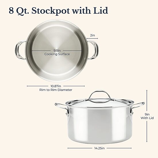 Anolon Everlast Tri-Ply Clad 8 Qt Stainless Steel Stockpot