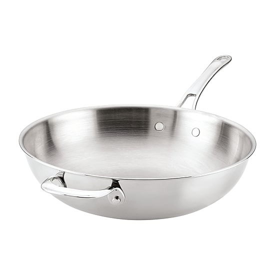 Anolon Everlast Tri-Ply Clad 12 1/2 Inch Stainless Steel Stir Fry Pan