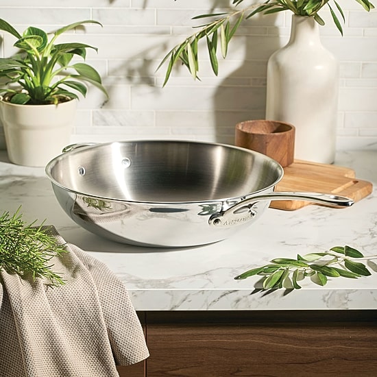 Anolon Everlast Tri-Ply Clad 12 1/2 Inch Stainless Steel Stir Fry Pan