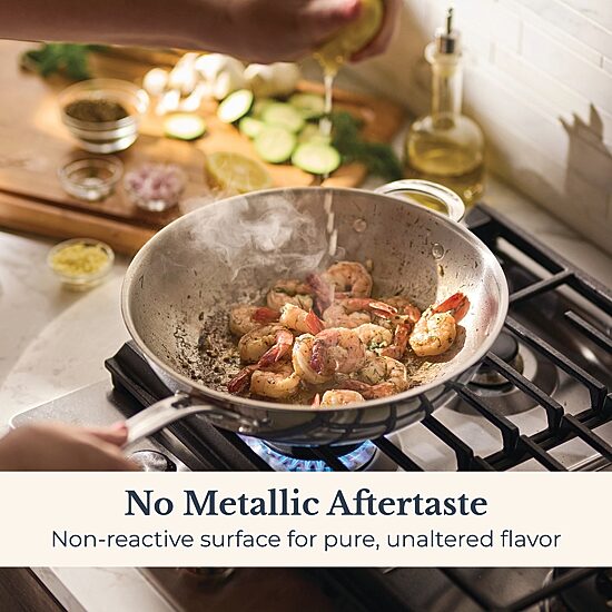 Anolon Everlast Tri-Ply Clad 12 1/2 Inch Stainless Steel Stir Fry Pan