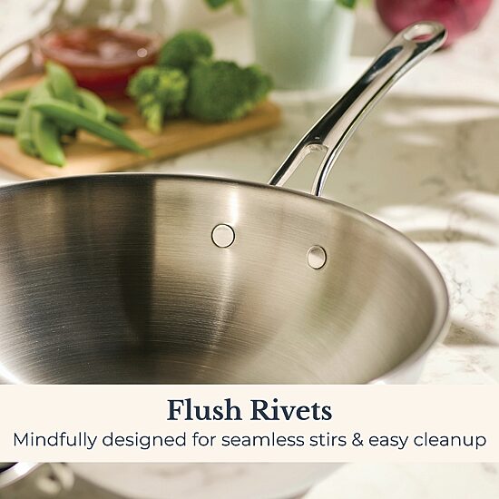 Anolon Everlast Tri-Ply Clad 12 1/2 Inch Stainless Steel Stir Fry Pan
