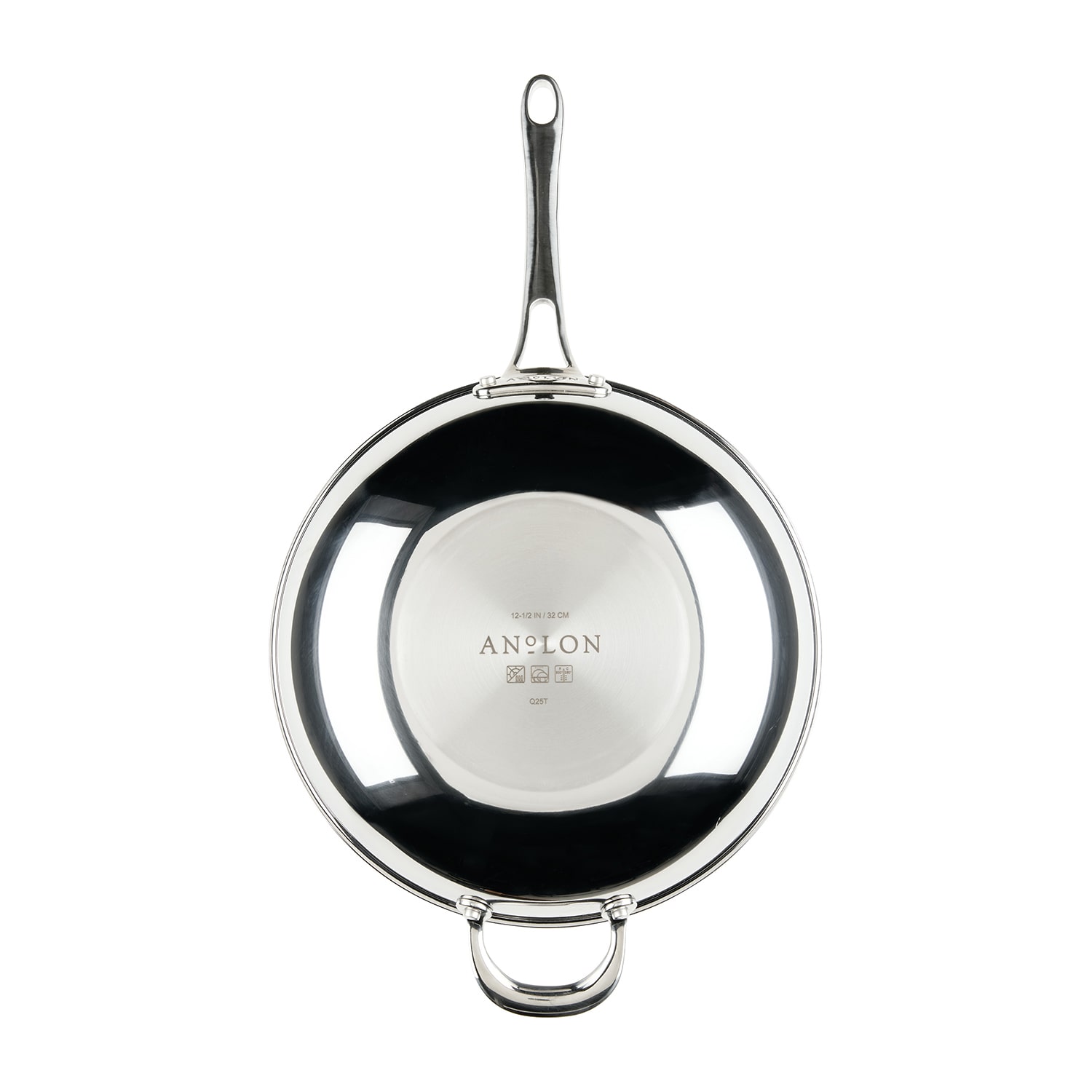 Anolon Everlast Tri-Ply Clad 12 1/2 Inch Stainless Steel Stir Fry Pan