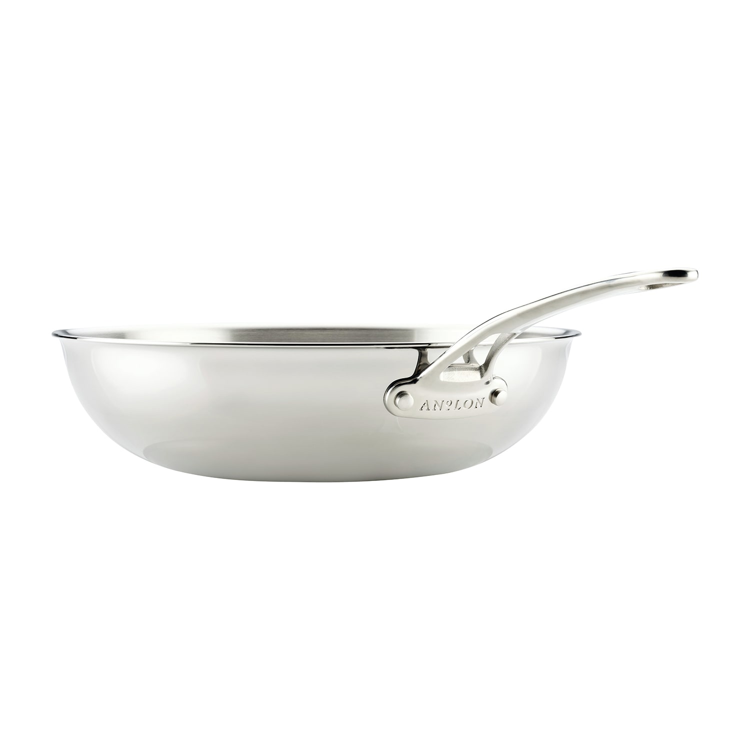 Anolon Everlast Tri-Ply Clad 12 1/2 Inch Stainless Steel Stir Fry Pan