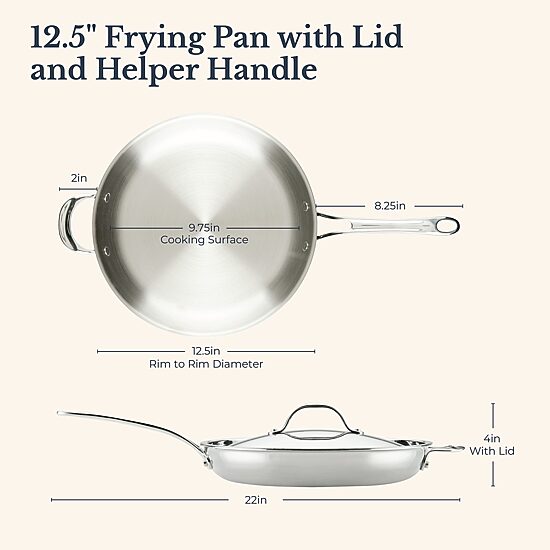 Anolon Everlast Tri-Ply Clad 12 1/2 Inch Stainless Steel Frying Pan