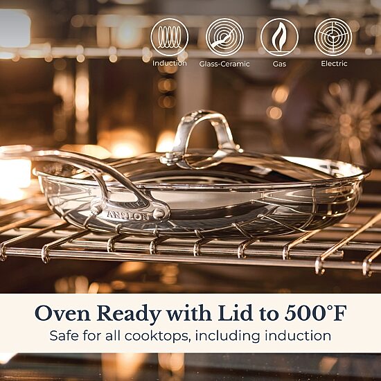 Anolon Everlast Tri-Ply Clad 12 1/2 Inch Stainless Steel Frying Pan