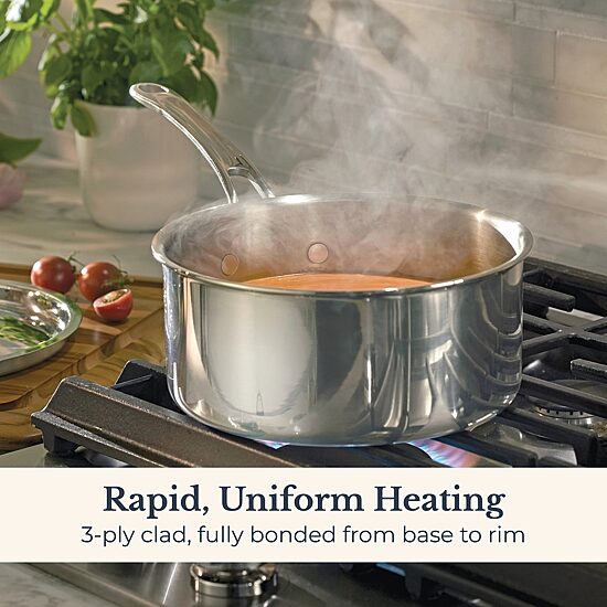Anolon Everlast Tri-Ply Clad 3 Qt Stainless Steel Sauce Pan
